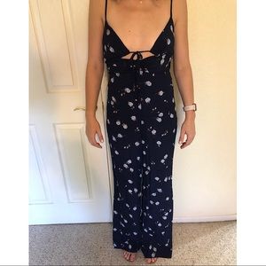 Blue floral jumpsuit